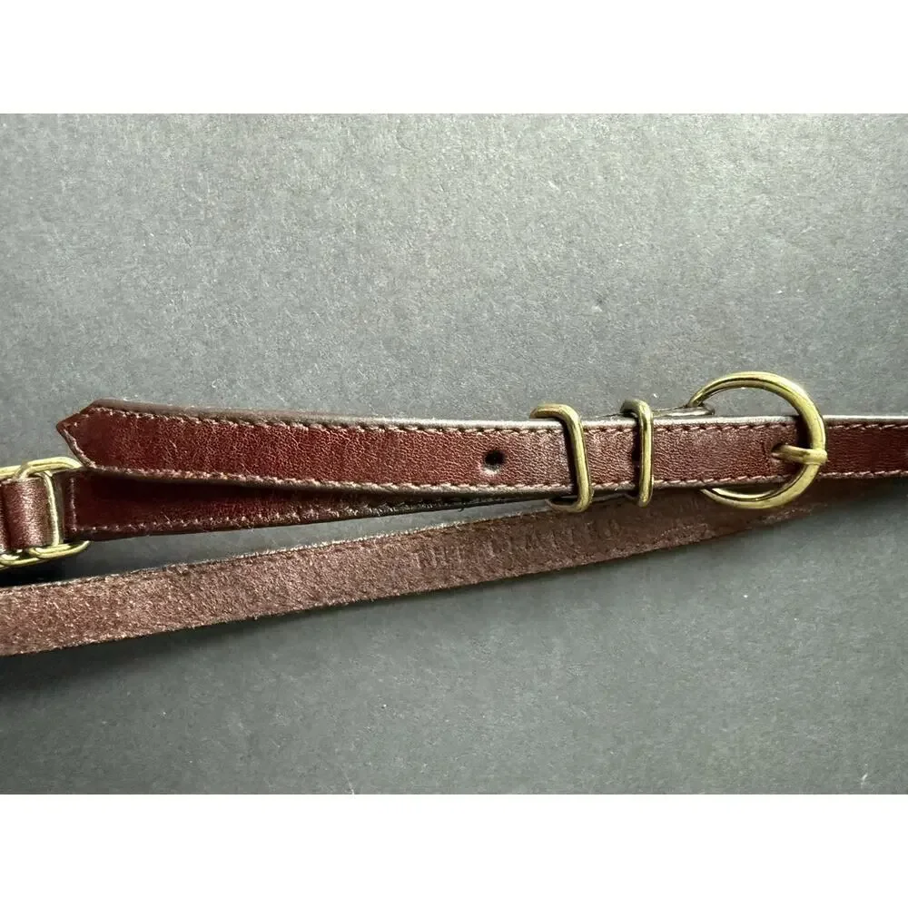 The Limited Belt Womens Large Vintage Skinny Leather Chain Brown Gold Y2K 80s